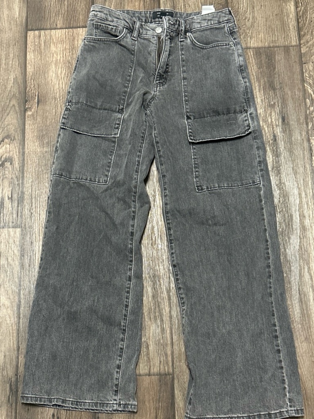 Banana Republic Washed Gray Straight-Leg Cargo Pants